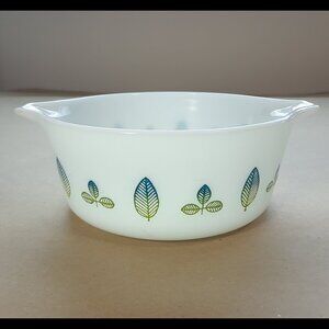 Vintage Pyrex #472 - 1 1/2 Pint Casserole Dish 1959 Promotional Blue Green Leaf